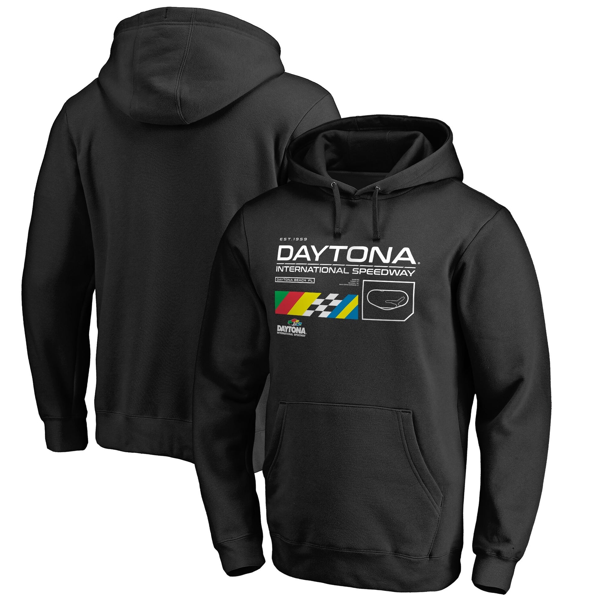 Men's Daytona International Speedway Black ISC Track Pullover Hoodie