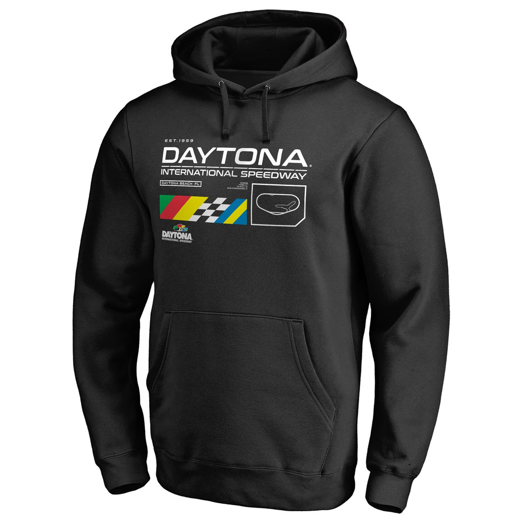 Men's Daytona International Speedway Black ISC Track Pullover Hoodie