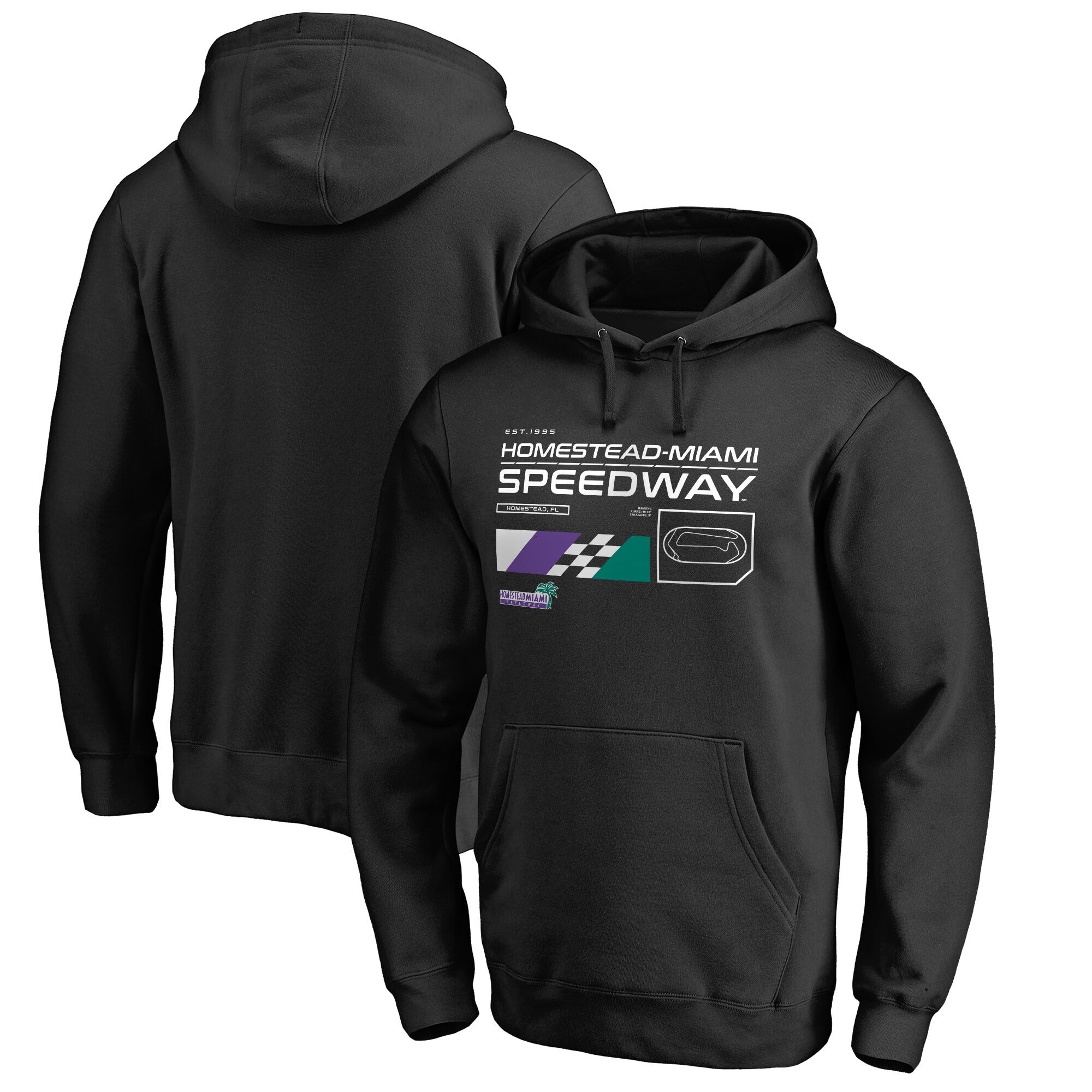 Men's Homestead-Miami Speedway Black ISC Track Pullover Hoodie