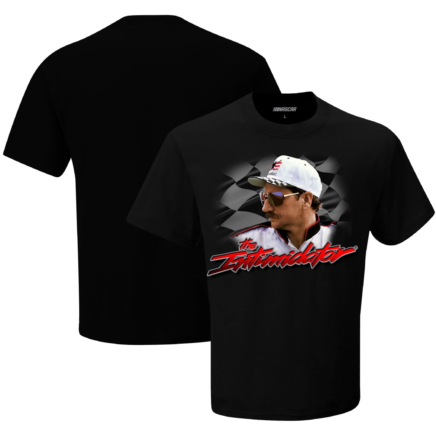 Men's Dale Earnhardt Checkered Flag Black Intimidator T-Shirt
