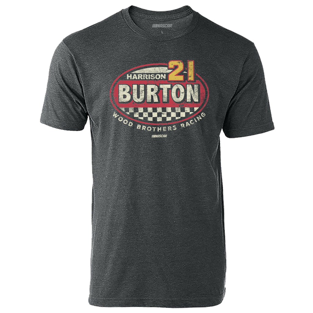 Men's Harrison Burton Checkered Flag Heathered Charcoal Vintage Rookie T-Shirt