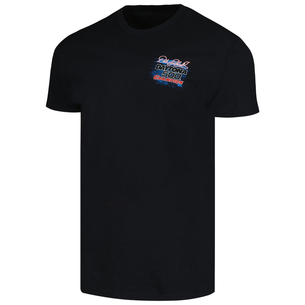 Men's Dale Earnhardt Checkered Flag Sports Black 1998 Daytona 500 Champion Anniversary T-Shirt