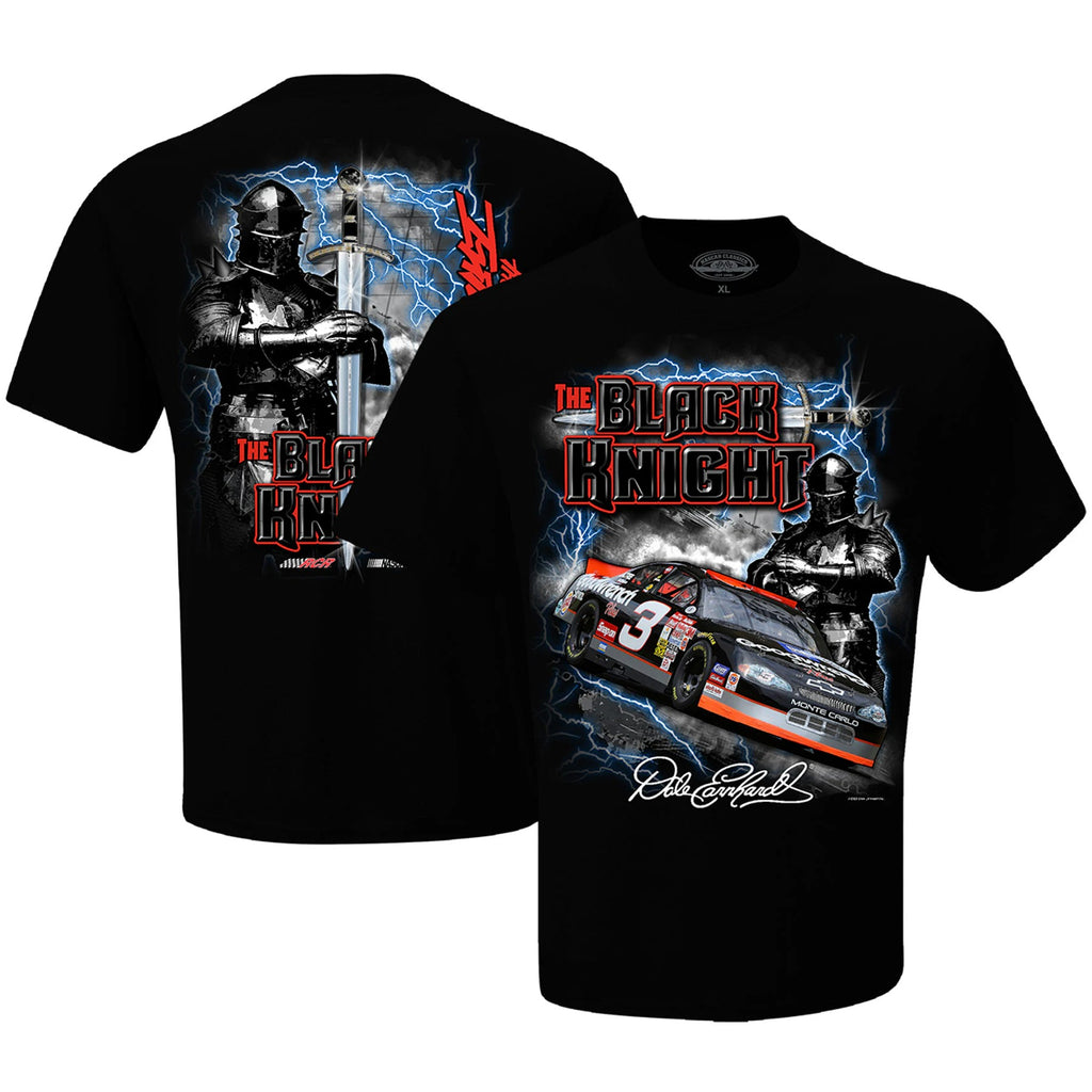 Men's Dale Earnhardt Checkered Flag Sports Black Black Knight T-Shirt