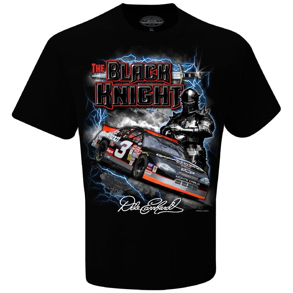 Men's Dale Earnhardt Checkered Flag Sports Black Black Knight T-Shirt