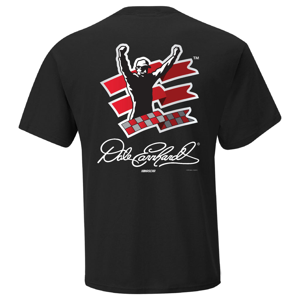 Men's Dale Earnhardt Checkered Flag Sports Black Champions Wear T-Shirt