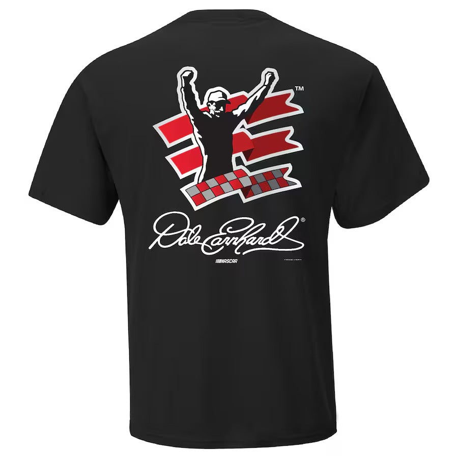 Men's Dale Earnhardt Checkered Flag Sports Black Champions Wear T-Shirt