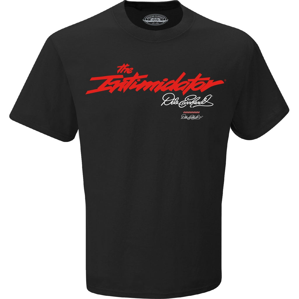 Men's Dale Earnhardt Checkered Flag Sports Black The Intimidator T-Shirt