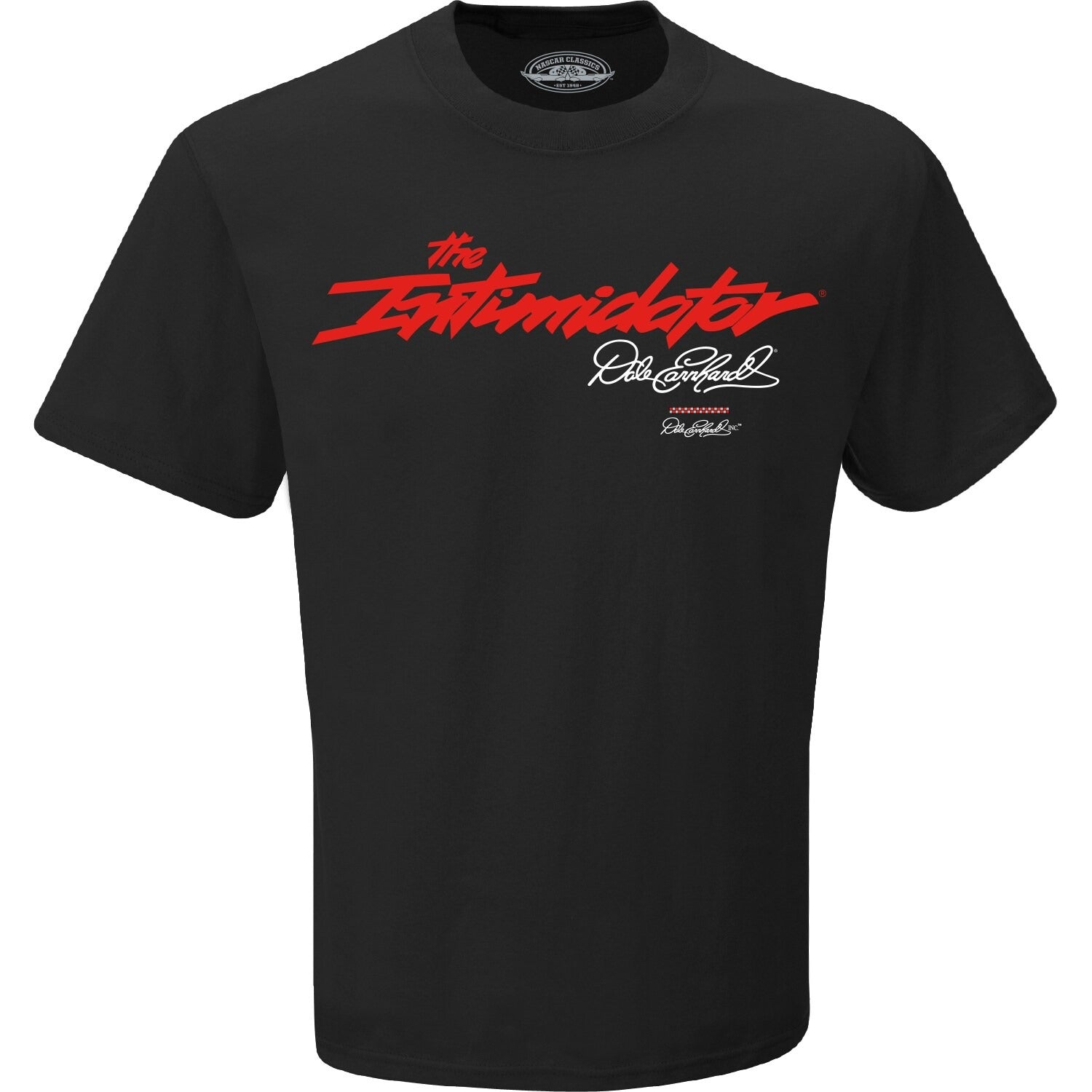 Men's Dale Earnhardt Checkered Flag Sports Black The Intimidator T-Shirt