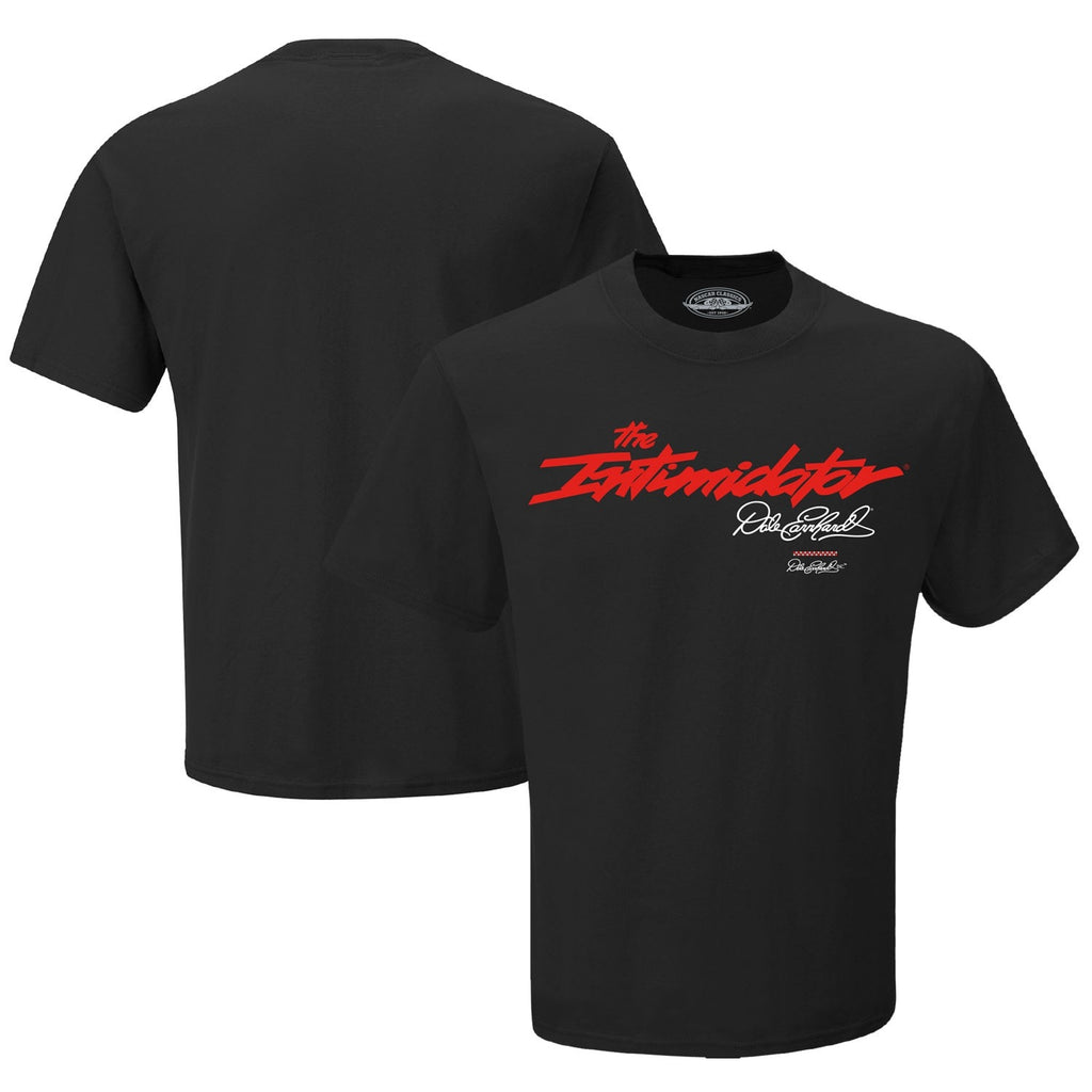 Men's Dale Earnhardt Checkered Flag Sports Black The Intimidator T-Shirt