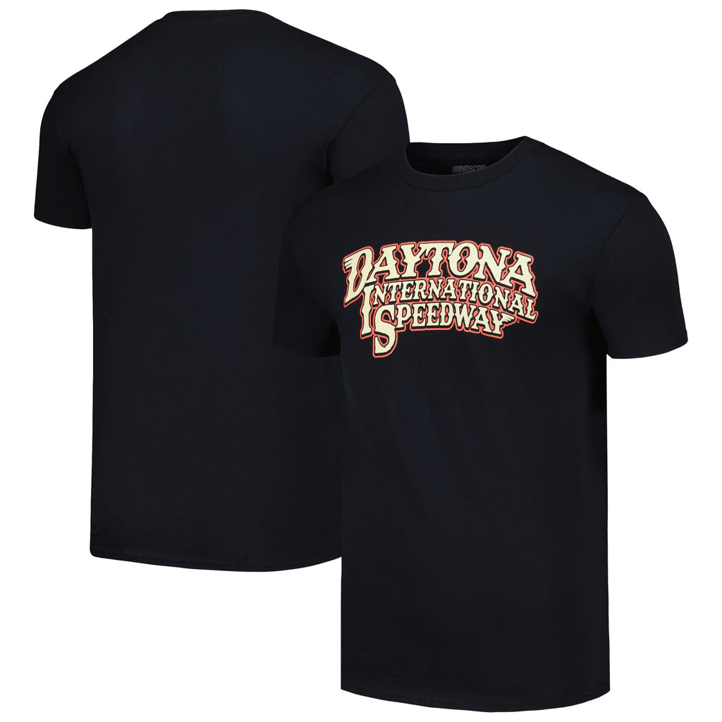 Men's Daytona International Speedway Checkered Flag Sports Black Track T-Shirt
