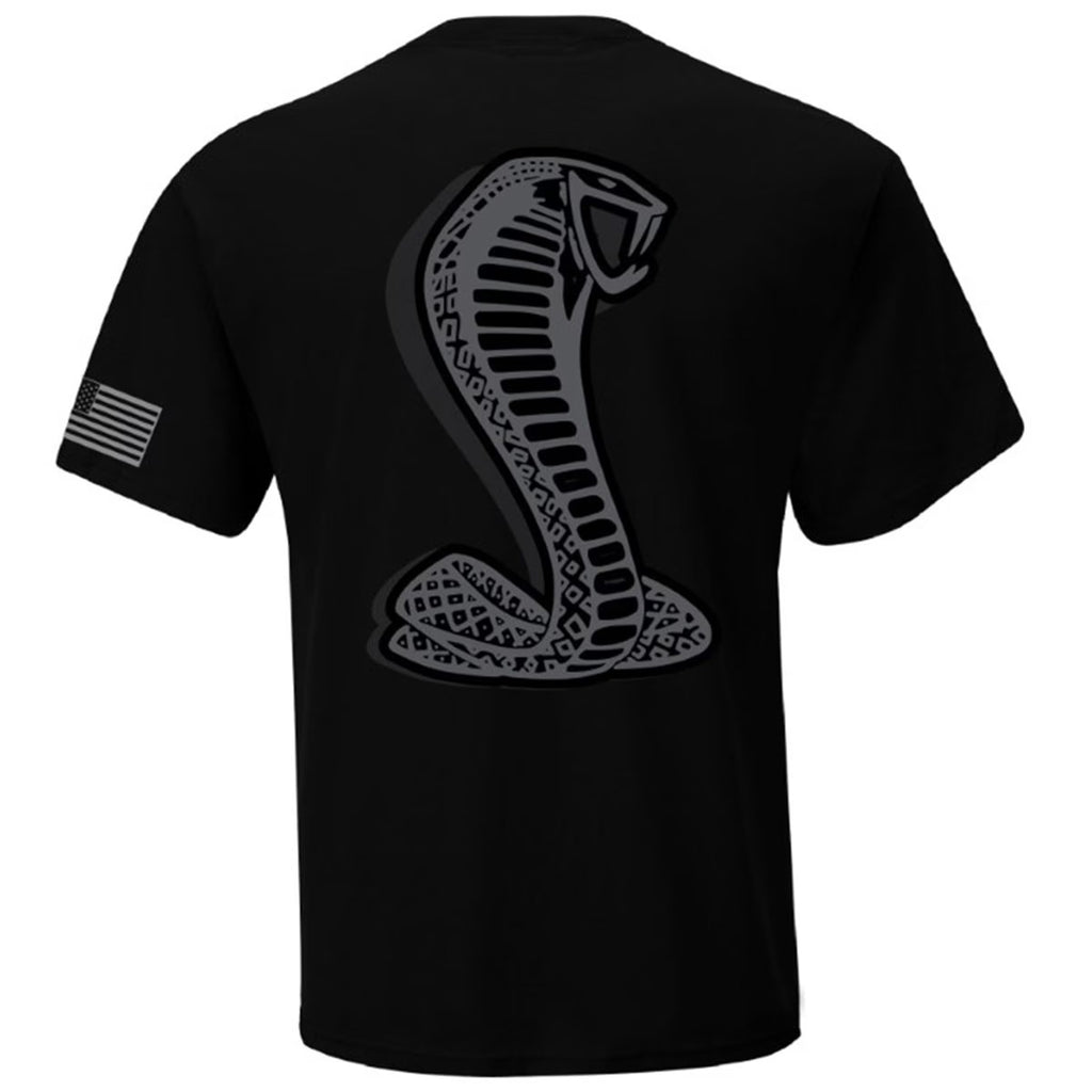 Men's Ford Checkered Flag Sports Black Cobra T-Shirt