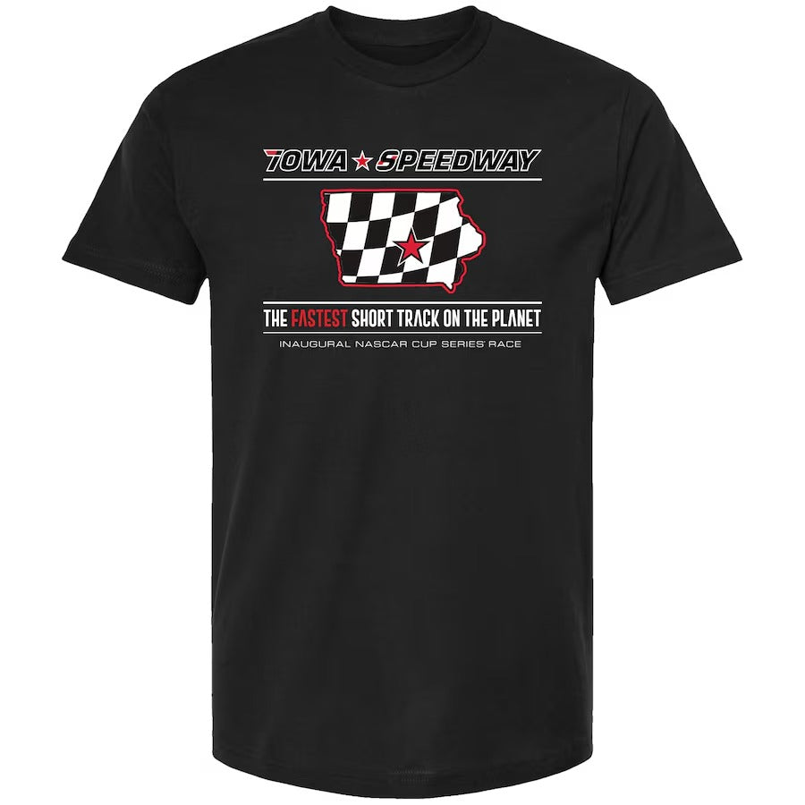Men's Iowa Speedway Checkered Flag Sports Black 2024 Iowa Corn 350 T-Shirt