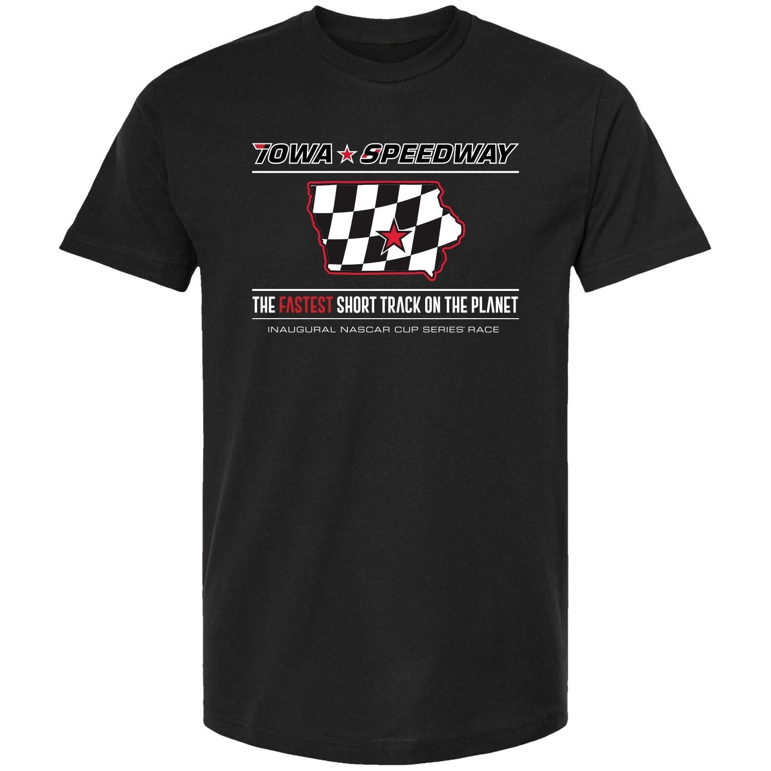 Men's Iowa Speedway Checkered Flag Sports Black 2024 Iowa Corn 350 T-Shirt