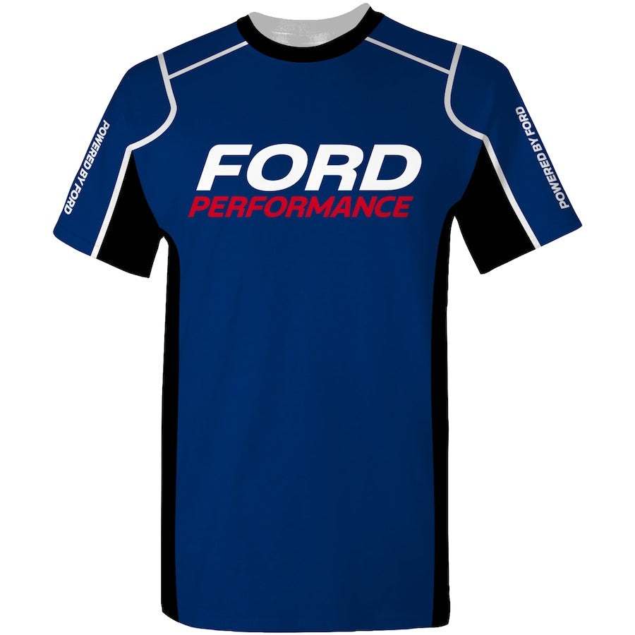 Men's Ford Checkered Flag Sports Blue Sublimated Uniform T-Shirt