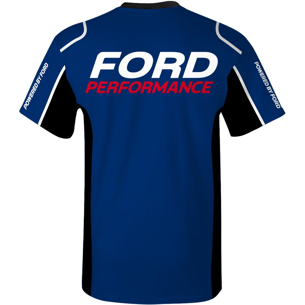 Men's Ford Checkered Flag Sports Blue Sublimated Uniform T-Shirt