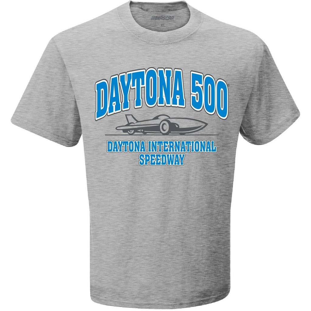 Men's Daytona International Speedway Checkered Flag Sports Gray Daytona 500 T-Shirt