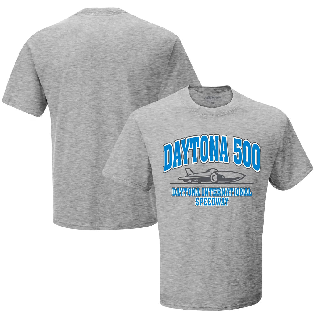 Men's Daytona International Speedway Checkered Flag Sports Gray Daytona 500 T-Shirt