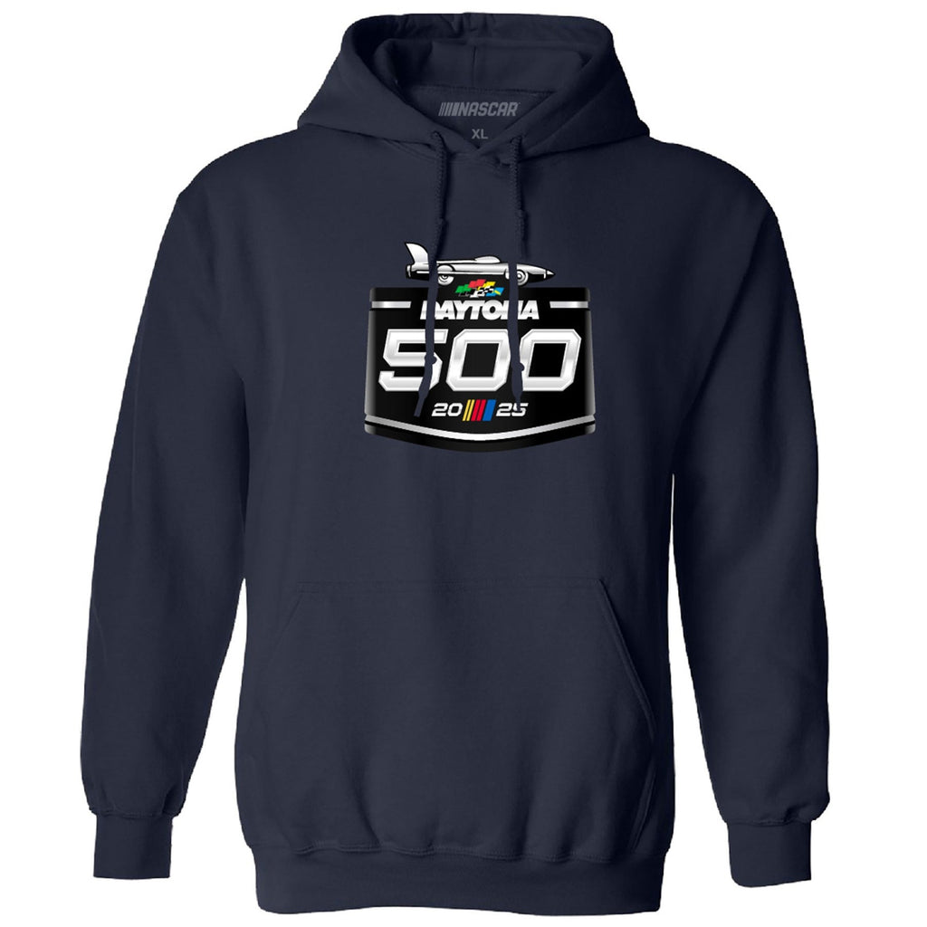 Men's Daytona International Speedway Checkered Flag Sports Navy 2025 Daytona 500 Pullover Hoodie