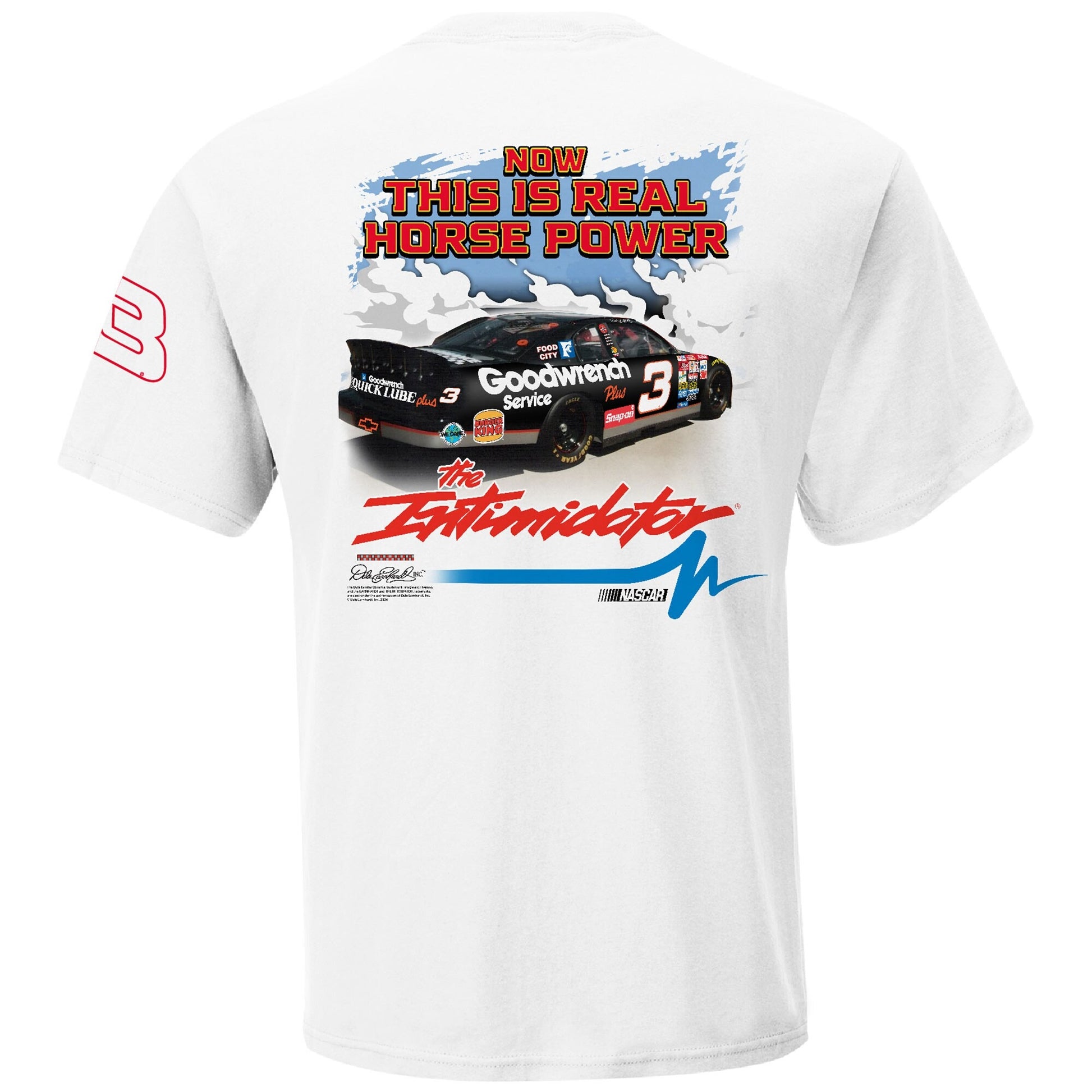 Men's Dale Earnhardt Checkered Flag Sports White Cowboys & Engines T-Shirt