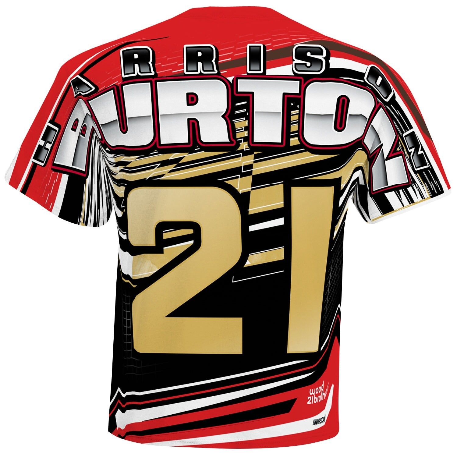 Men's Harrison Burton Checkered Flag White Sublimated Speedster T-Shirt