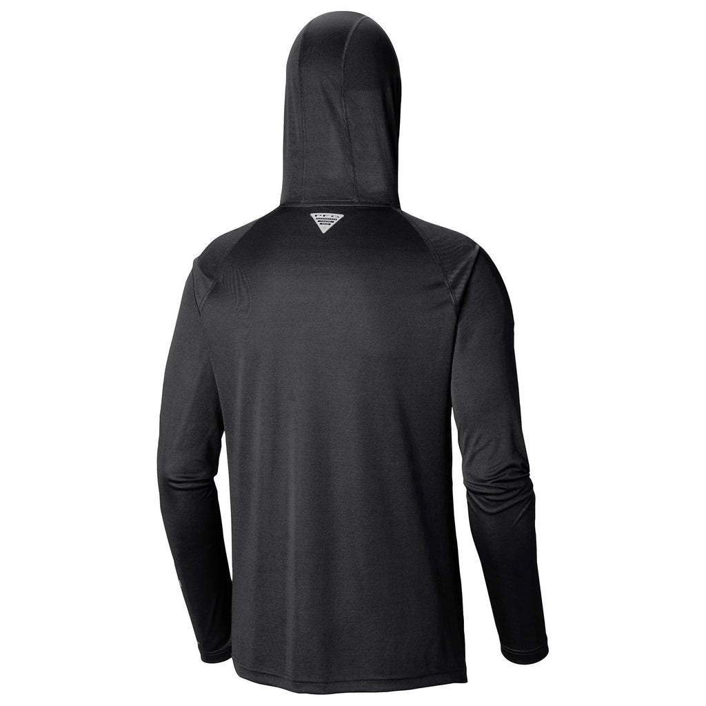 Men's 23XI Racing Columbia Black Terminal Tackle Omni-Shade Raglan Pullover Hoodie