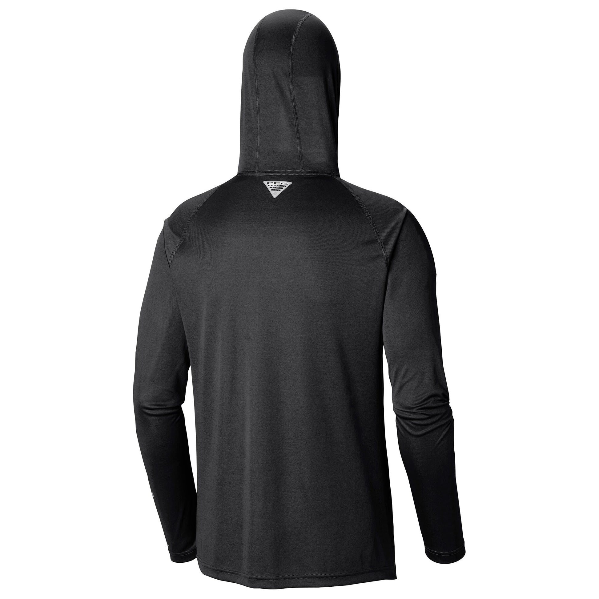 Men's 23XI Racing Columbia Black Terminal Tackle Omni-Shade Raglan Pullover Hoodie