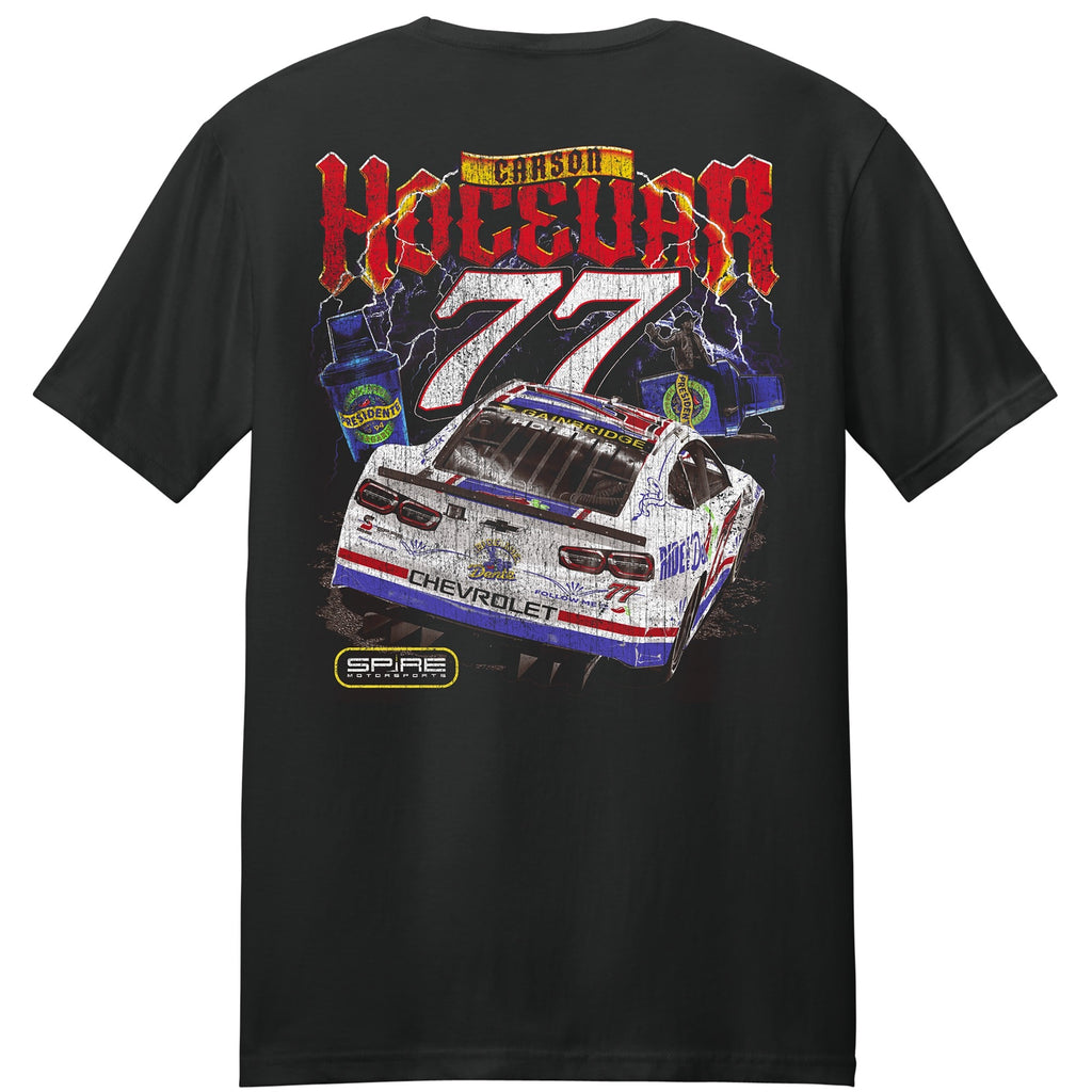 Men's Carson Hocevar E2 Apparel Black Chili's Car T-Shirt
