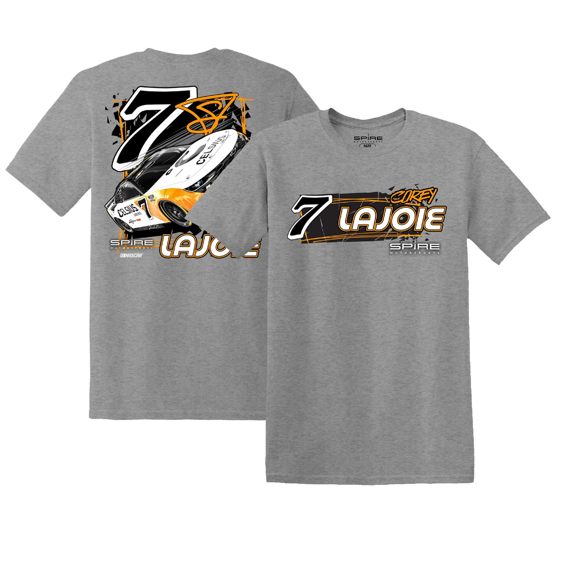 Men's Corey LaJoie E2 Apparel Heather Charcoal Celsius Car T-Shirt
