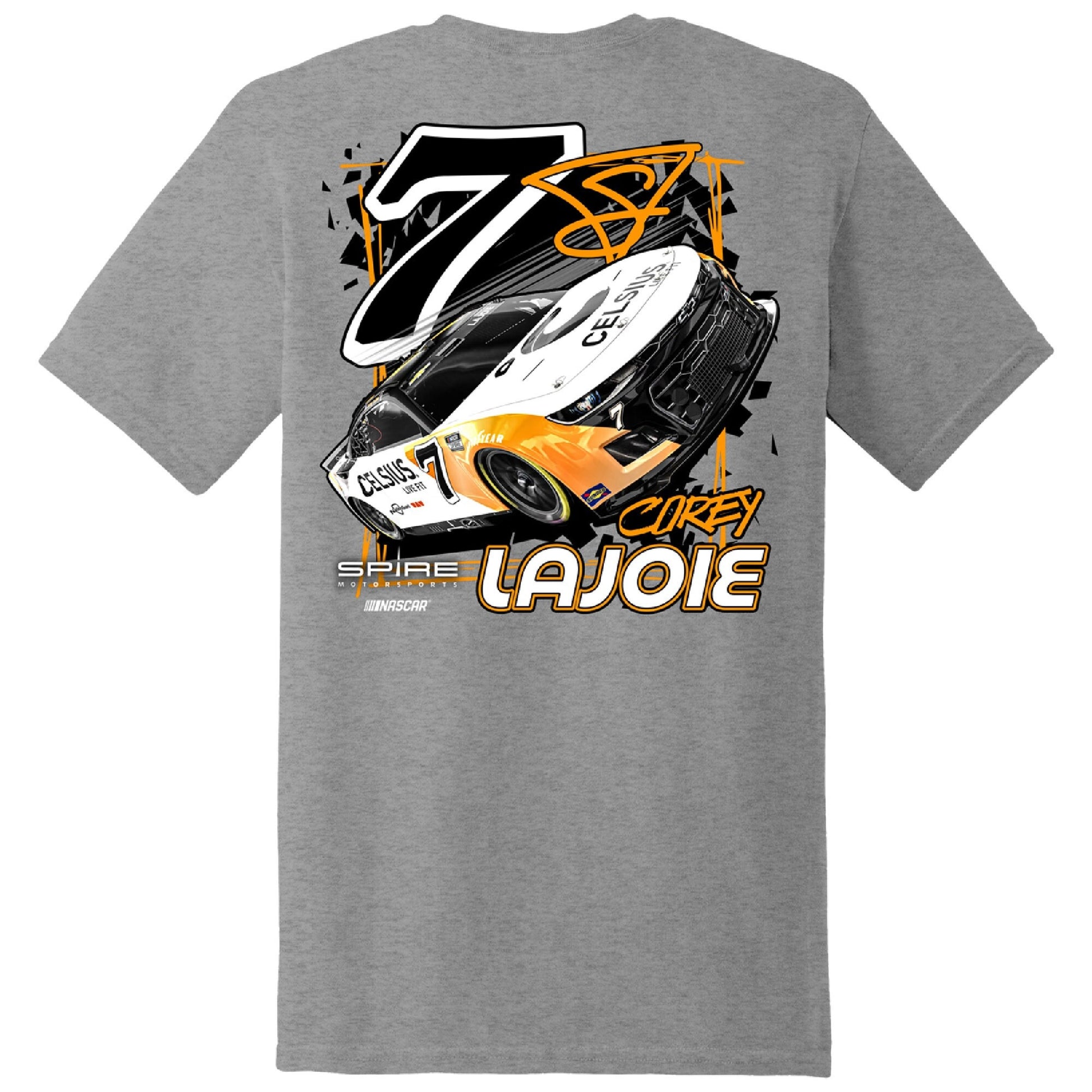 Men's Corey LaJoie E2 Apparel Heather Charcoal Celsius Car T-Shirt