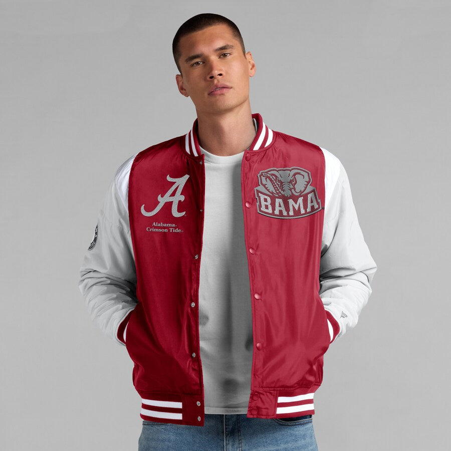 Alabama Crimson Tide Elements Elite Varsity Fan Jacket – Men’s Crimson Full-Snap Style