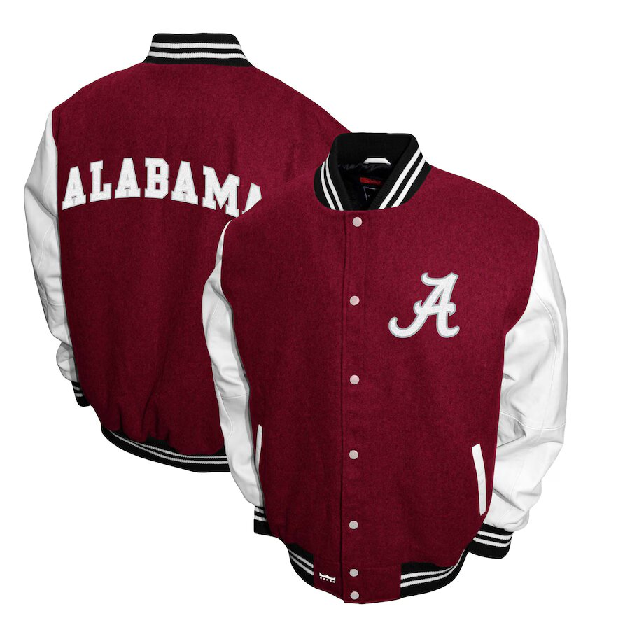 Alabama Crimson Tide Crimson Varsity Fan Jacket – Full-Snap Men’s Graduate Style