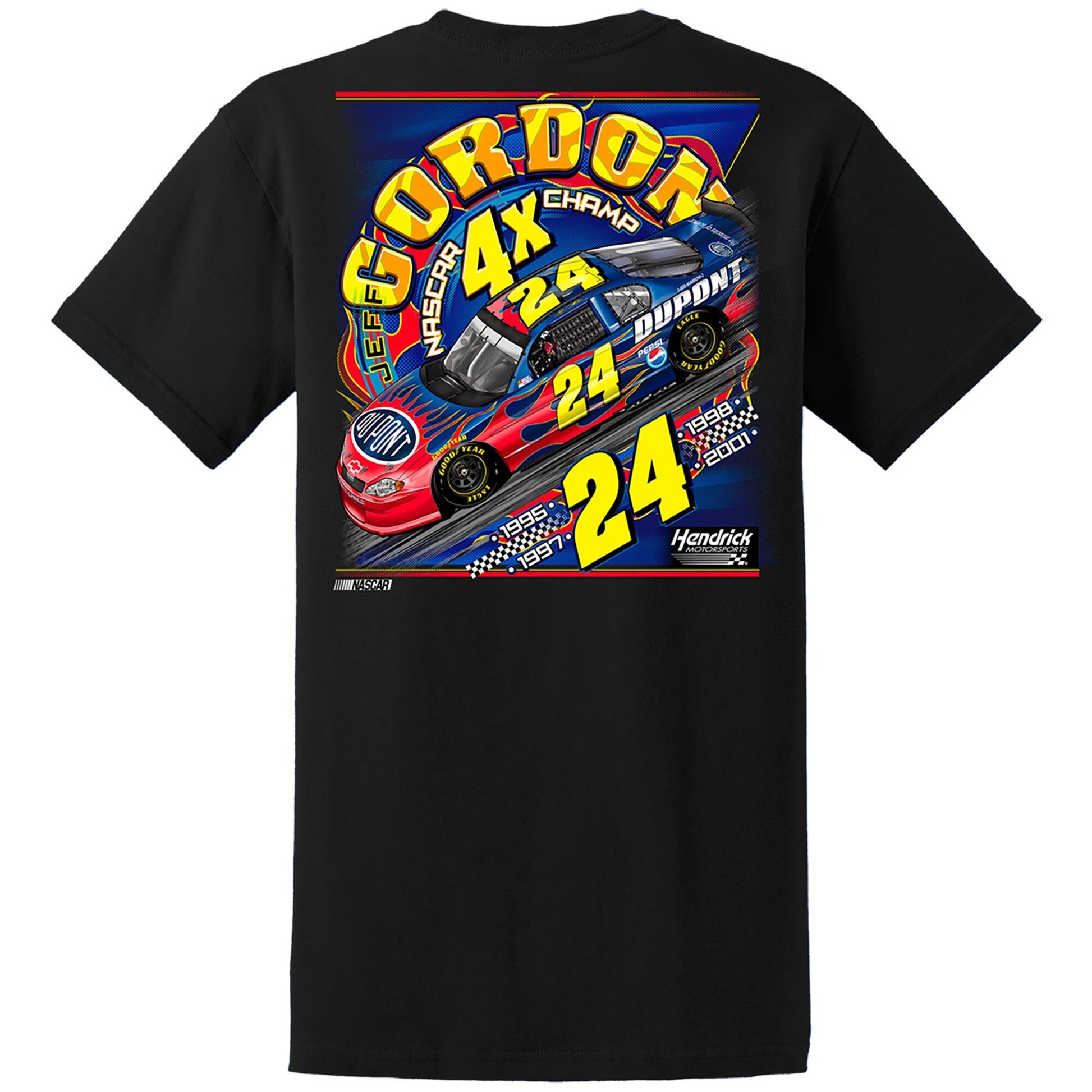 Men's Jeff Gordon Hendrick Motorsports Team Collection Black Four-Time NASCAR Champion T-Shirt
