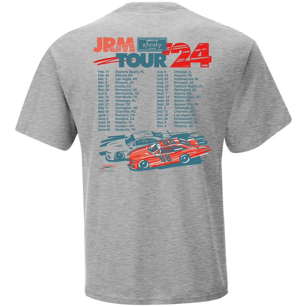 Men's JR Motorsports Official Team Apparel Heather Gray 2024 Schedule T-Shirt