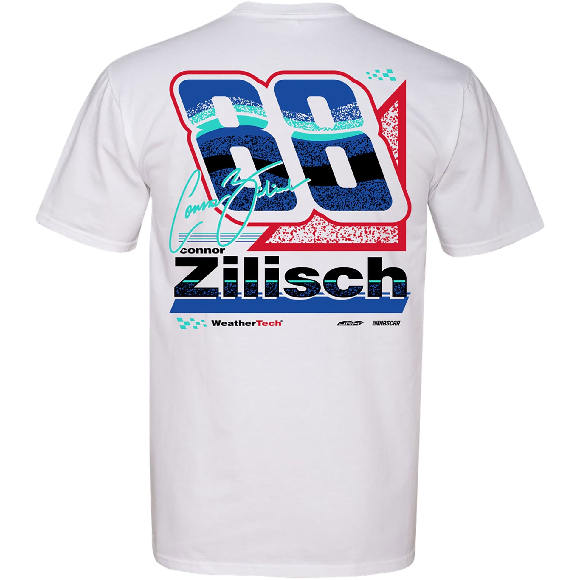 Men's Connor Zilisch JR Motorsports Official Team Apparel White WeatherTech Car T-Shirt