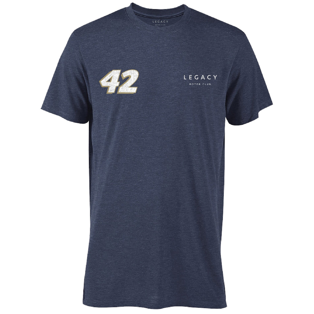 Men's John Hunter Nemechek LEGACY Motor Club Team Collection Heather Navy Rush Hour Tri-Blend T-Shirt