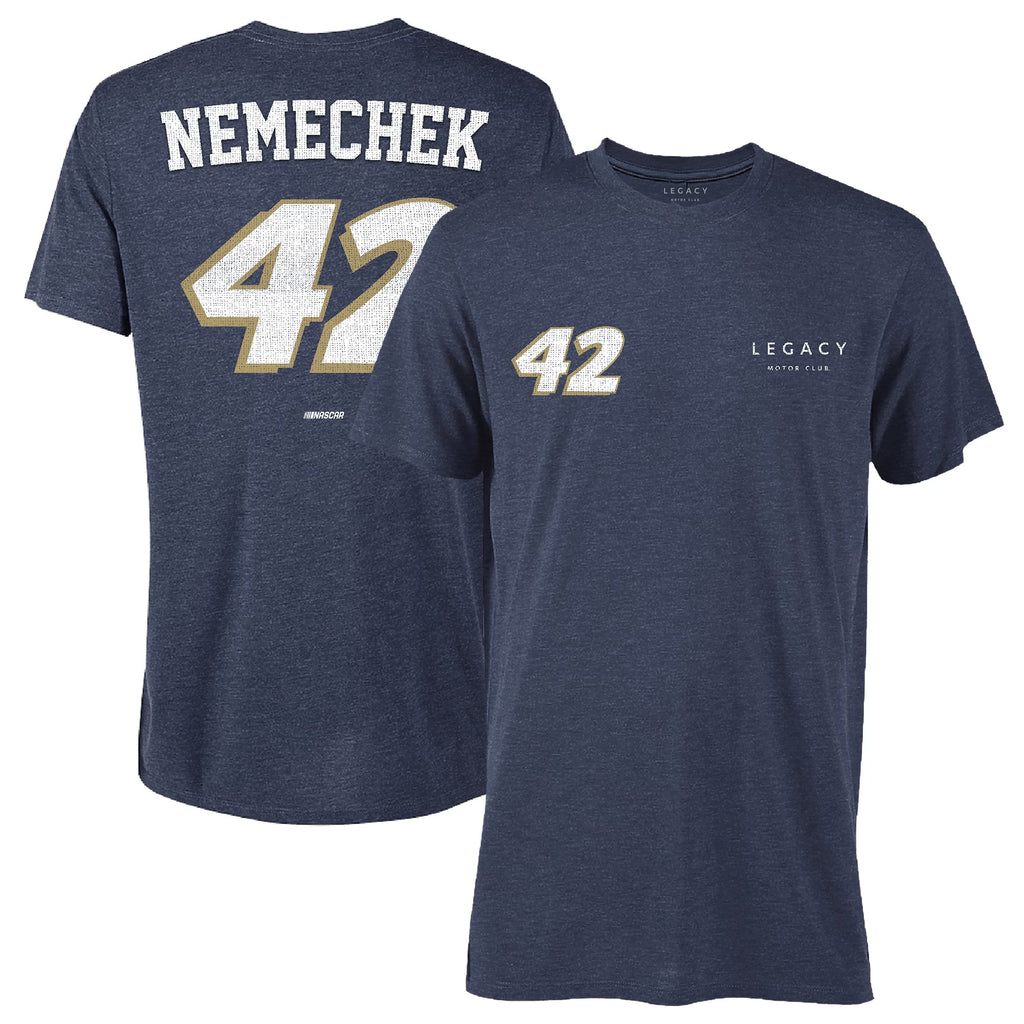 Men's John Hunter Nemechek LEGACY Motor Club Team Collection Heather Navy Rush Hour Tri-Blend T-Shirt