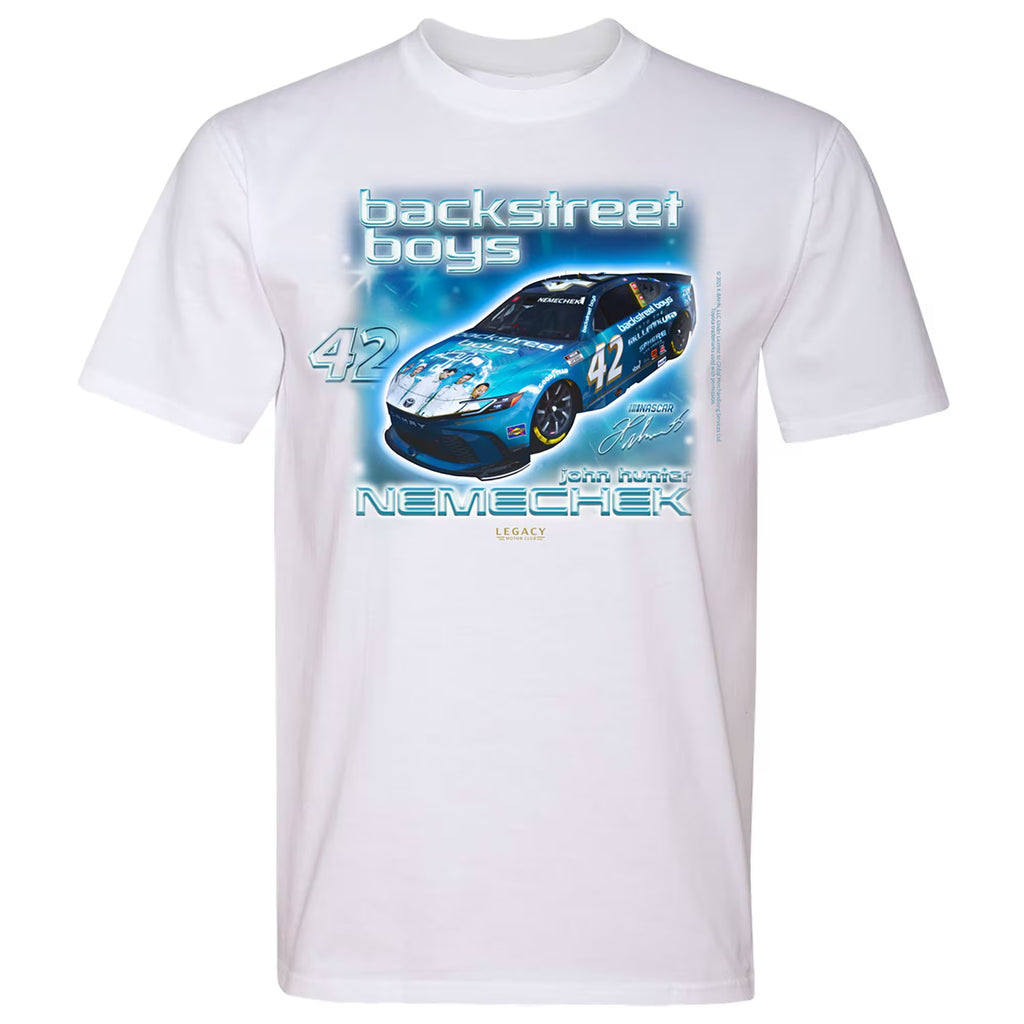 Men's John Hunter Nemechek LEGACY Motor Club Team Collection White Backstreet Boys Car Tri-Blend T-Shirt