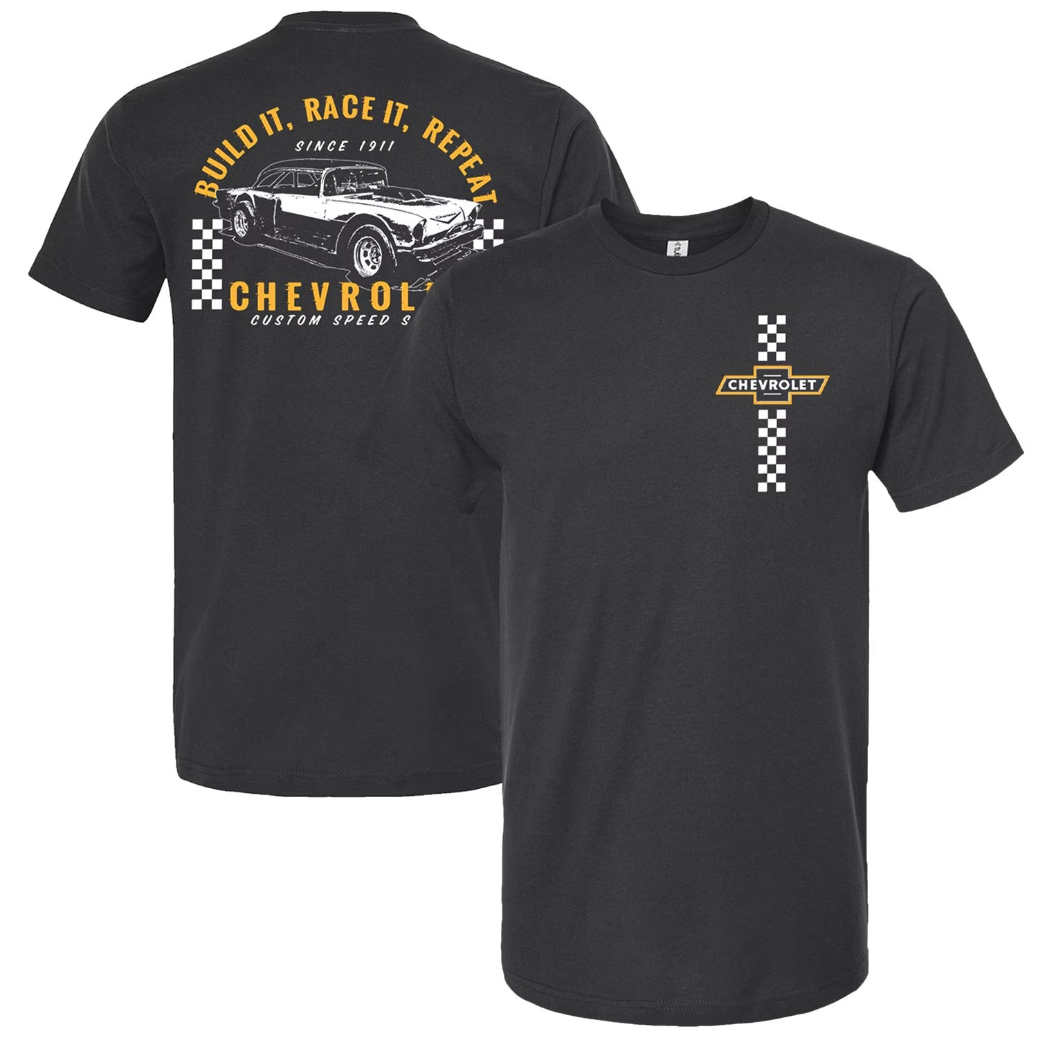 Men's Chevrolet Next Level Black Build it, Race it, Repeat T-Shirt