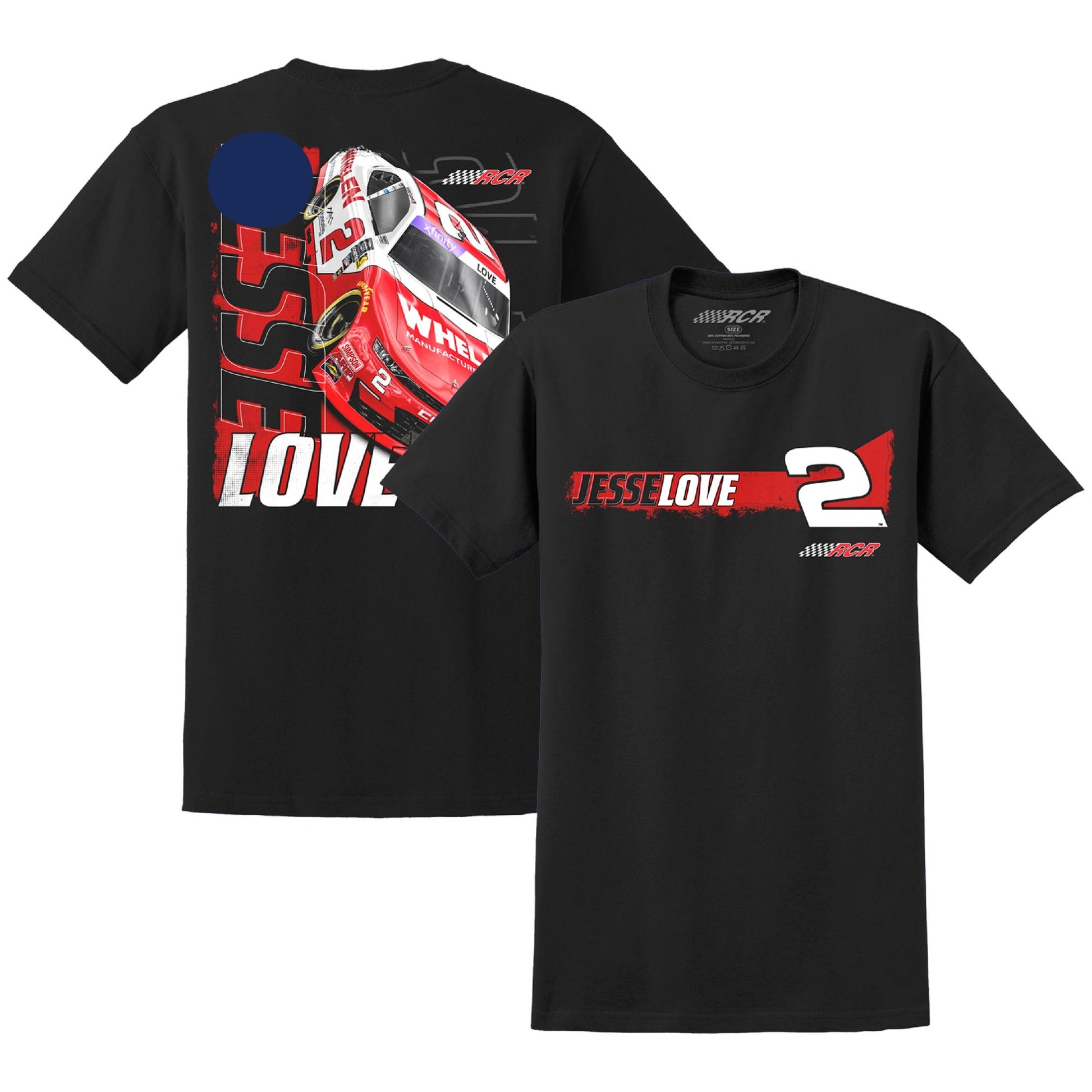 Men's Jesse Love Jr. Richard Childress Racing Team Collection Black Whelen Car T-Shirt