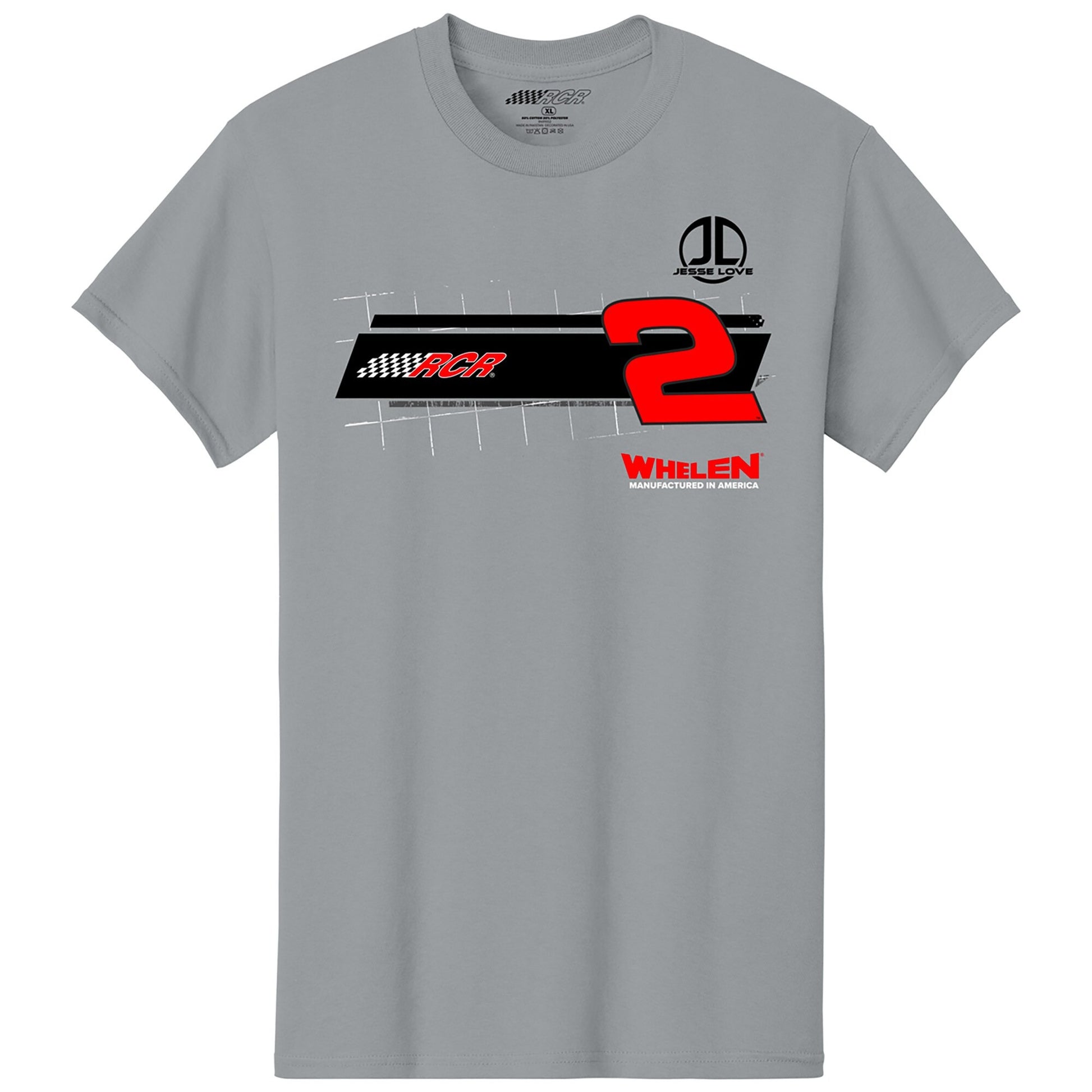 Men's Jesse Love Jr. Richard Childress Racing Team Collection Gray Whelen Car T-Shirt