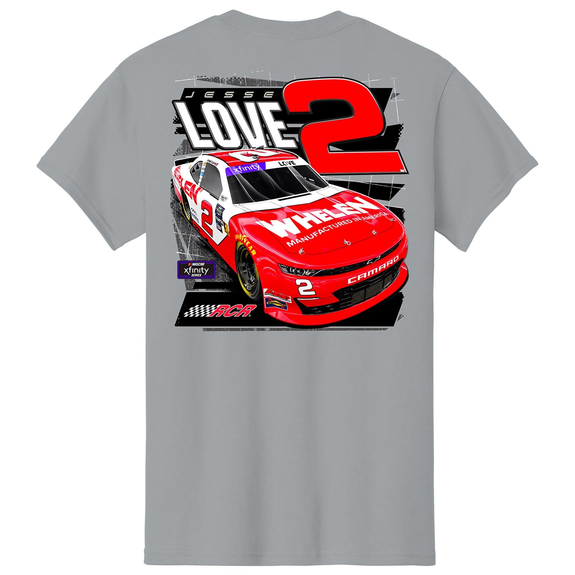 Men's Jesse Love Jr. Richard Childress Racing Team Collection Gray Whelen Car T-Shirt