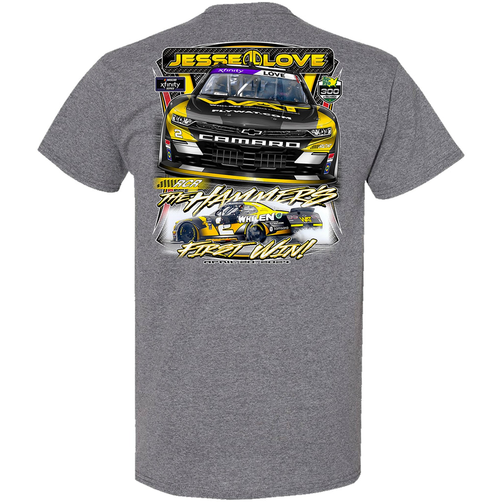 Men's Jesse Love Jr. Richard Childress Racing Team Collection Heather Charcoal Whelen Xfinity Series Win T-Shirt