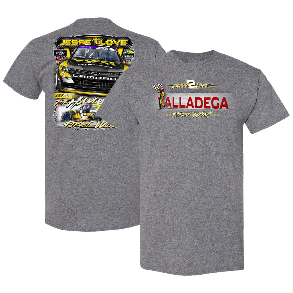 Men's Jesse Love Jr. Richard Childress Racing Team Collection Heather Charcoal Whelen Xfinity Series Win T-Shirt