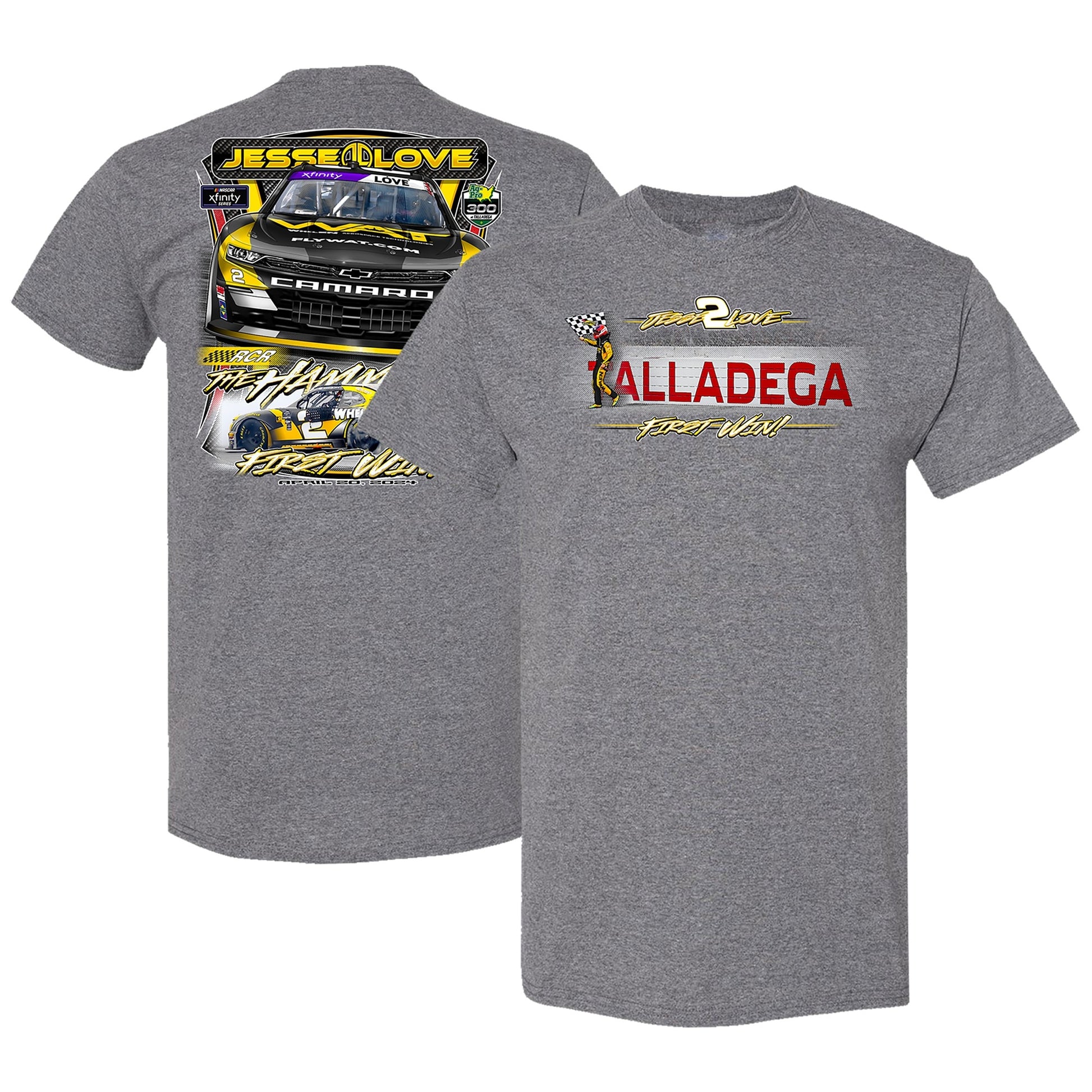 Men's Jesse Love Jr. Richard Childress Racing Team Collection Heather Charcoal Whelen Xfinity Series Win T-Shirt