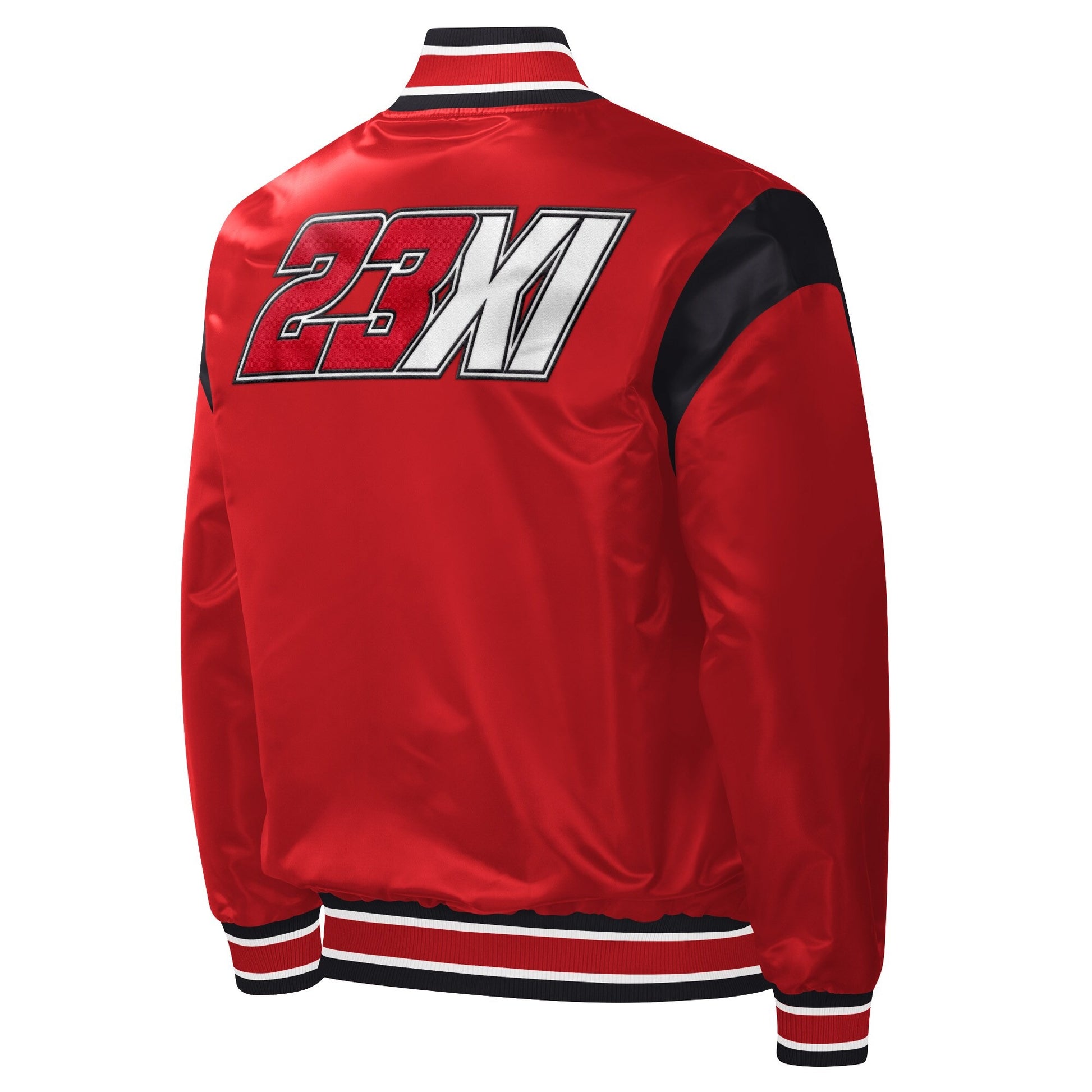 Men's 23XI Racing Starter Red Force Play Full-Snap Varsity Jacket
