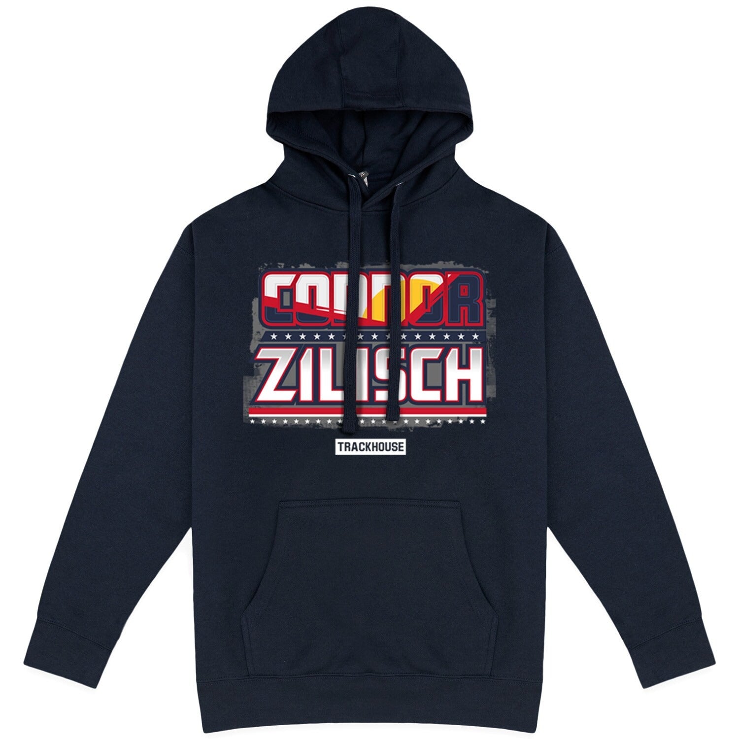 Men's Connor Zilisch Trackhouse Racing Team Collection Black Red Bull Car Pullover Hoodie