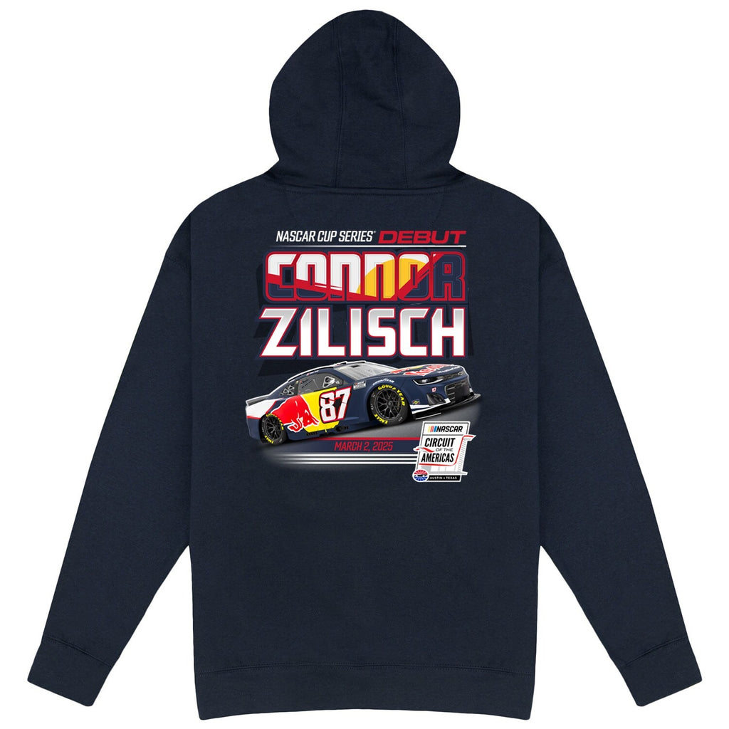 Men's Connor Zilisch Trackhouse Racing Team Collection Black Red Bull Car Pullover Hoodie