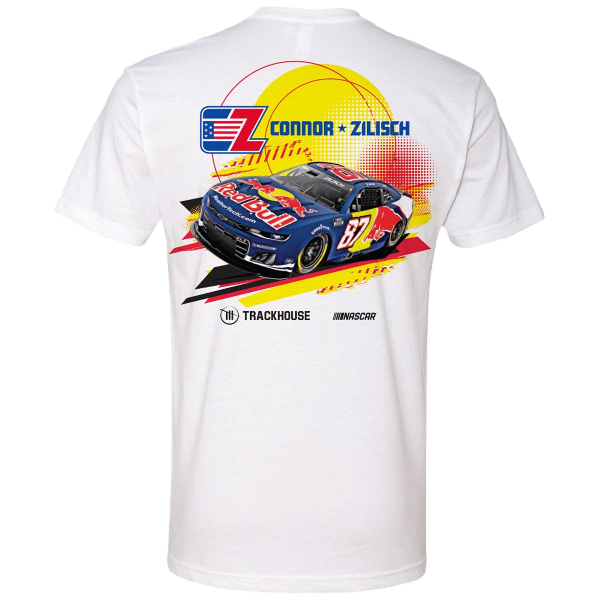 Men's Connor Zilisch Trackhouse Racing Team Collection White Red Bull Car T-Shirt