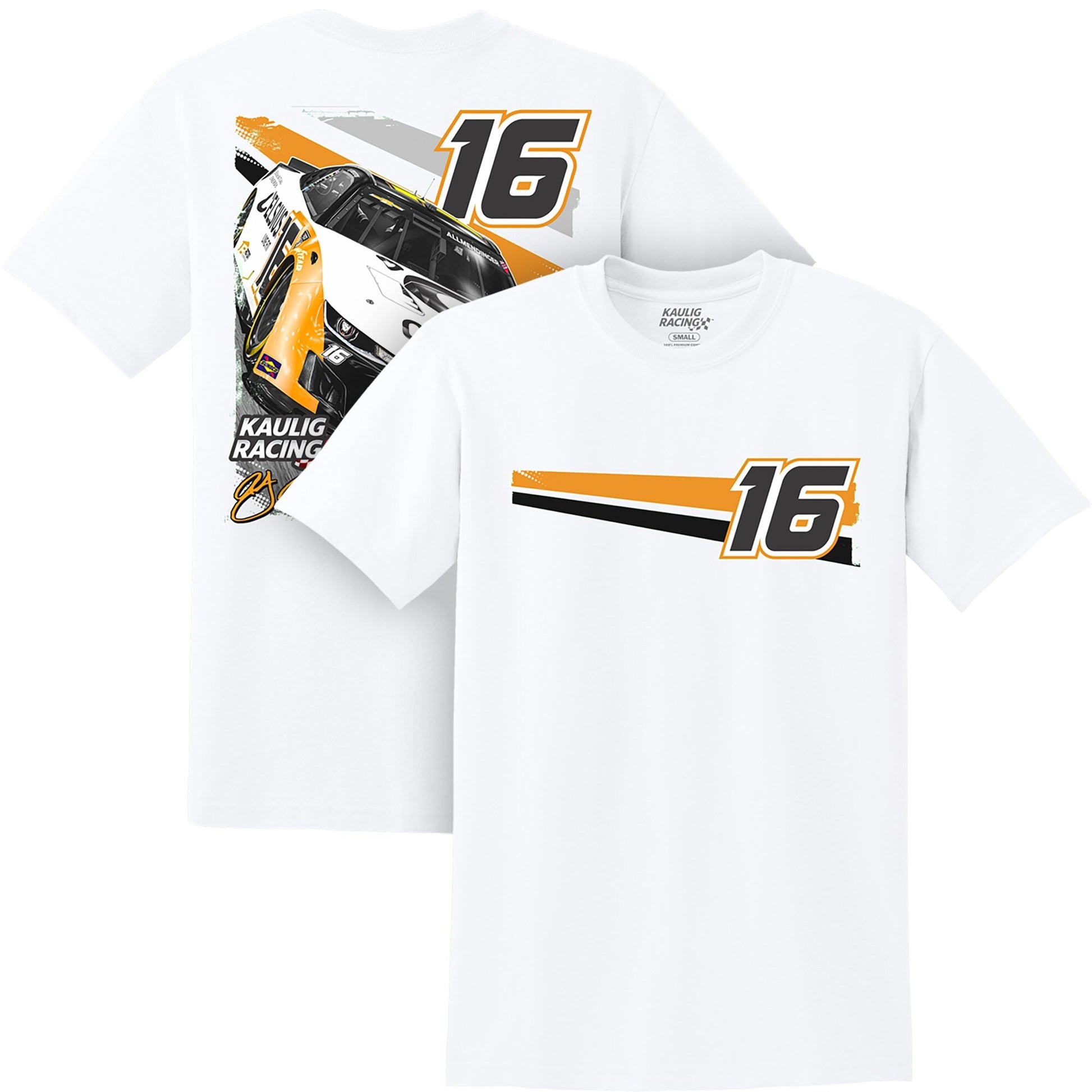 Men's AJ Allmendinger White Celsius Car T-Shirt