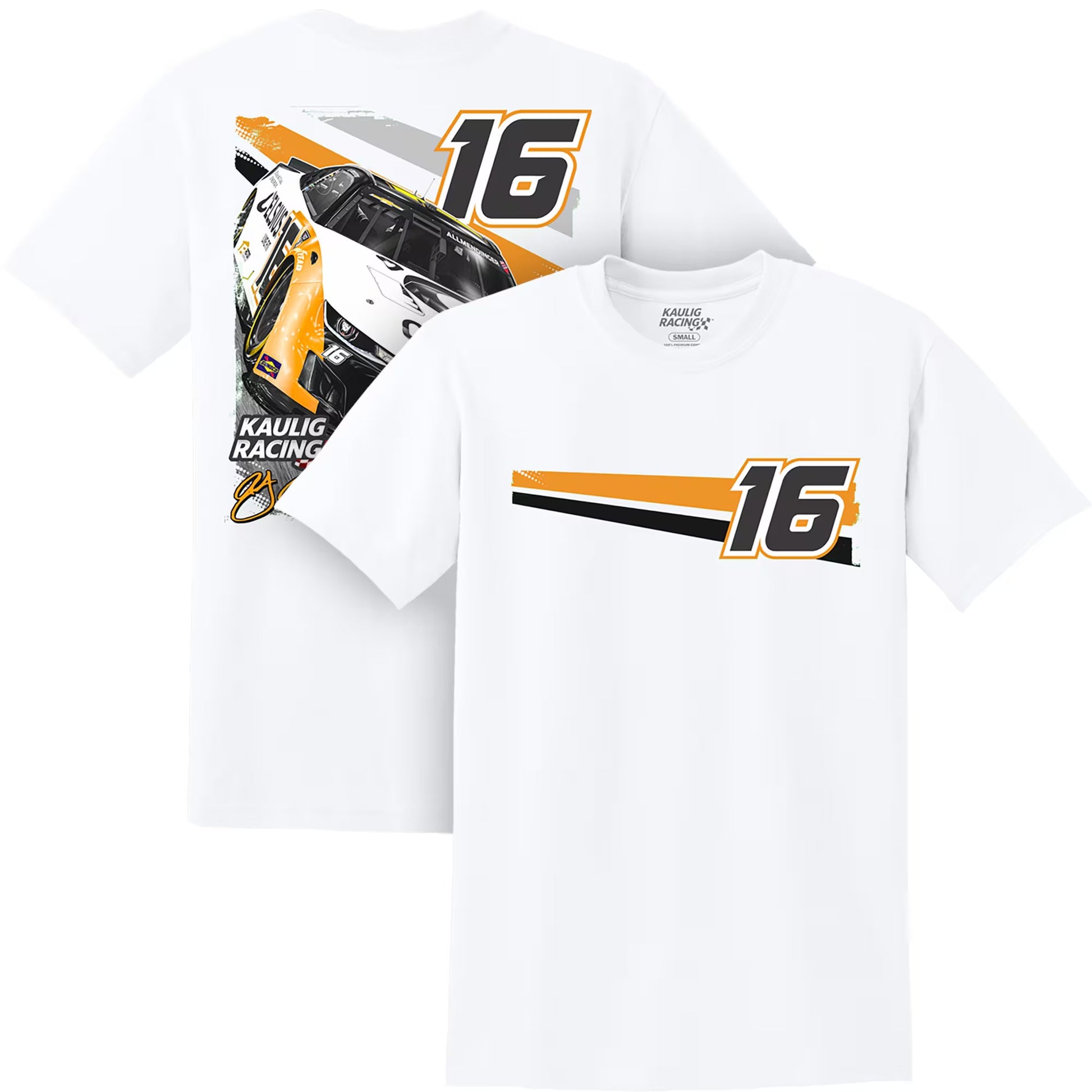 Men's AJ Allmendinger White Celsius Car T-Shirt